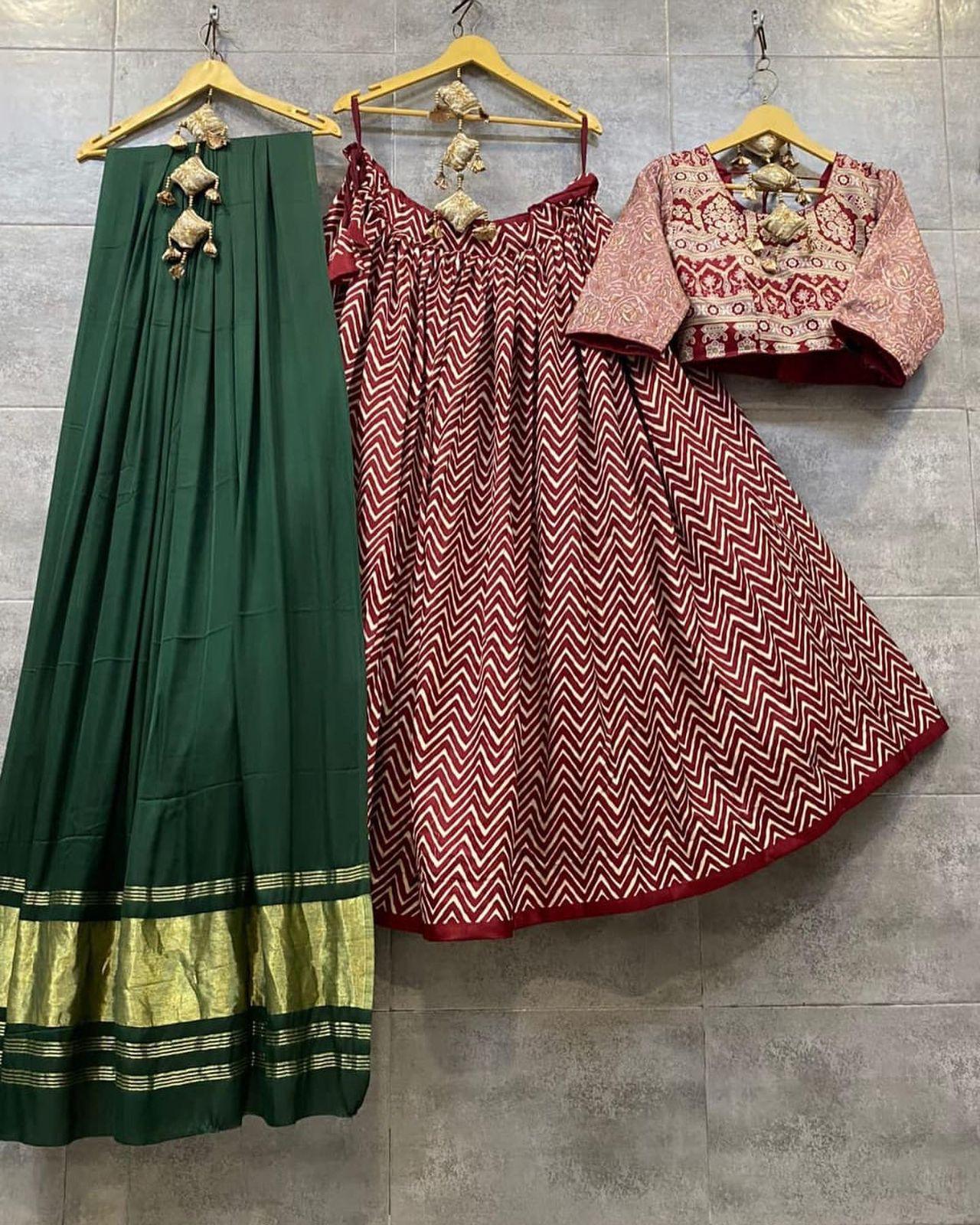 Party wear Pasmina Lehriya Lehenga Anantexports