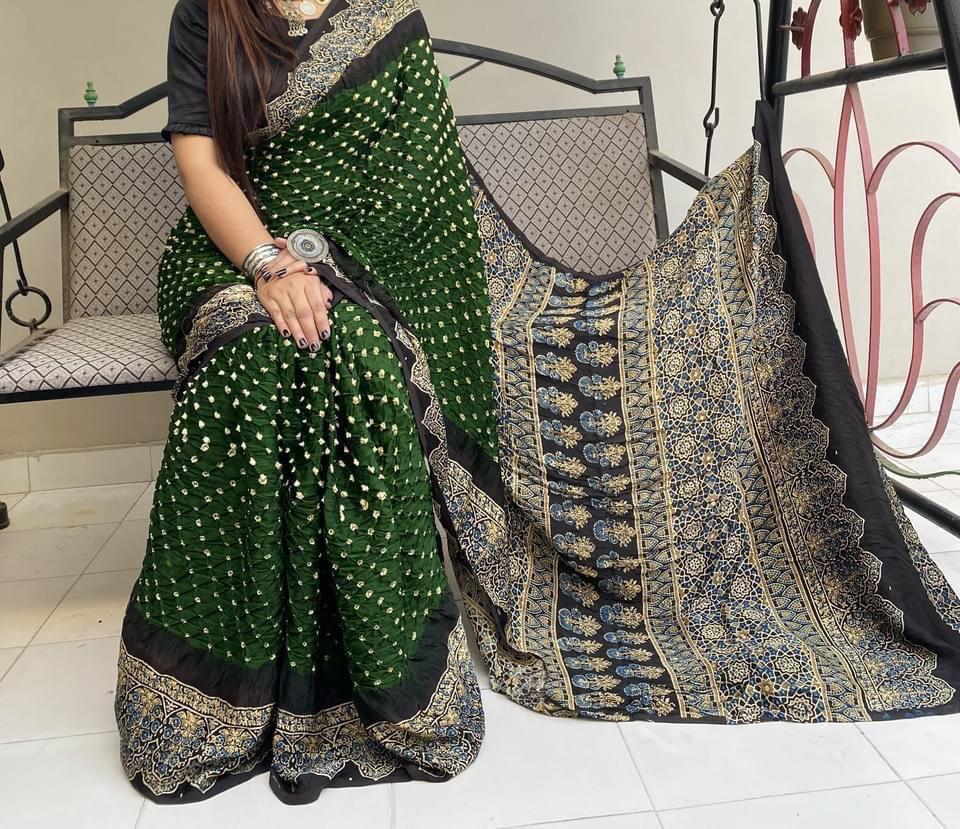 Ajrakh Digital Print Saree Anantexports