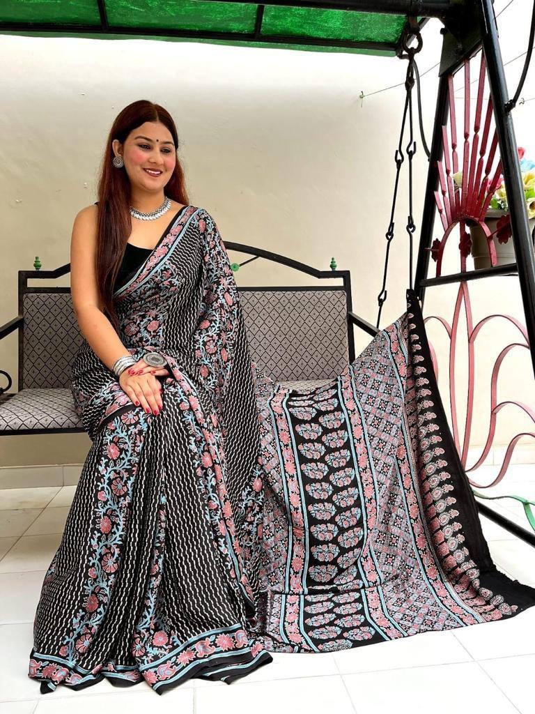 Ajrakh Digital Print Saree Anantexports