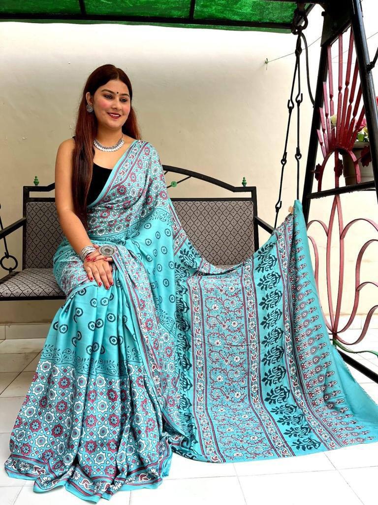 Ajrakh Digital Print Saree Anantexports