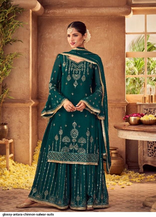 D.NO- 1703 HEAVY FOX GEORGETTE PLAZZO SUIT Anant Tex Exports Private Limited