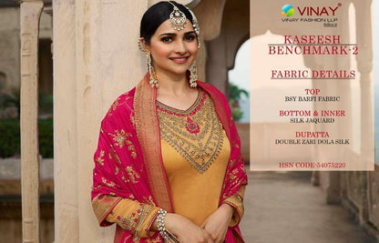 KASEESH BENCHMARK VOL-2 BY VINAY FASHION 14551 TO 14558 SERIES BEAUTIFUL STYLISH FULL STITCHED SUITS 